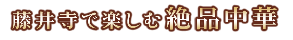 藤井寺で楽しむ絶品中華