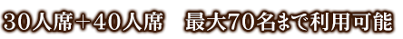 最大70名まで収容可能